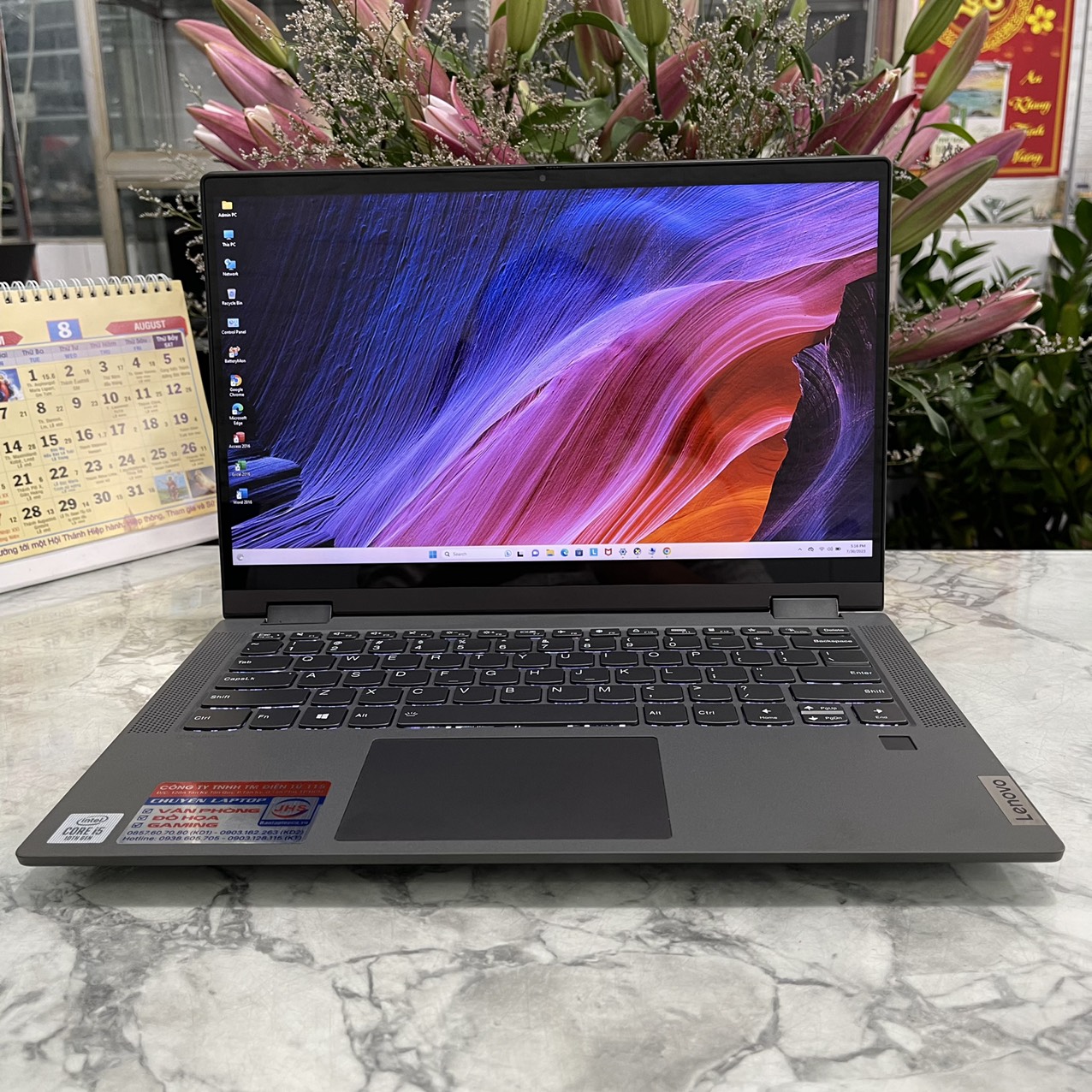 Lenovo IdeaPad Flex5 14IIL05 Máy LikeNew Core I5- 1035G1 Ram 8gb Ssd 512gb NVIDIA GeFore MX330 Màn Hình 14.0" Inch Fhd IPS Touch,Xoay gập 360