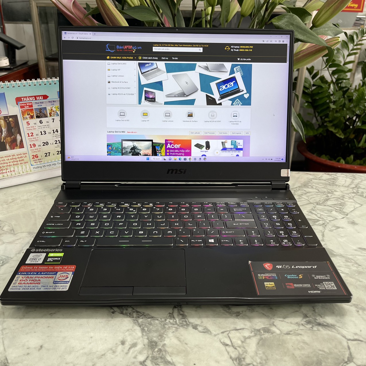 Gaming - Đồ Họa  MSI GL65 Leopard 10SDK-242VN Máy LIKENEW Core I7-10750H Ram 16gb Ssd 512gb Card GTX 1660Ti 6GB Màn Hình 15.6 Inch IPS Fhd 144Hz