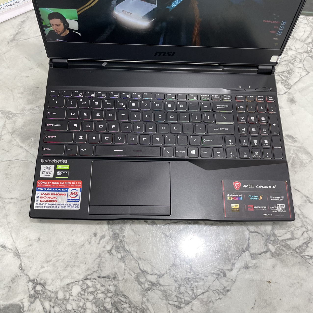 Gaming - Đồ Họa  MSI GL65 Leopard 10SDK-242VN Máy LIKENEW Core I7-10750H Ram 16gb Ssd 512gb Card GTX 1660Ti 6GB Màn Hình 15.6 Inch IPS Fhd 144Hz