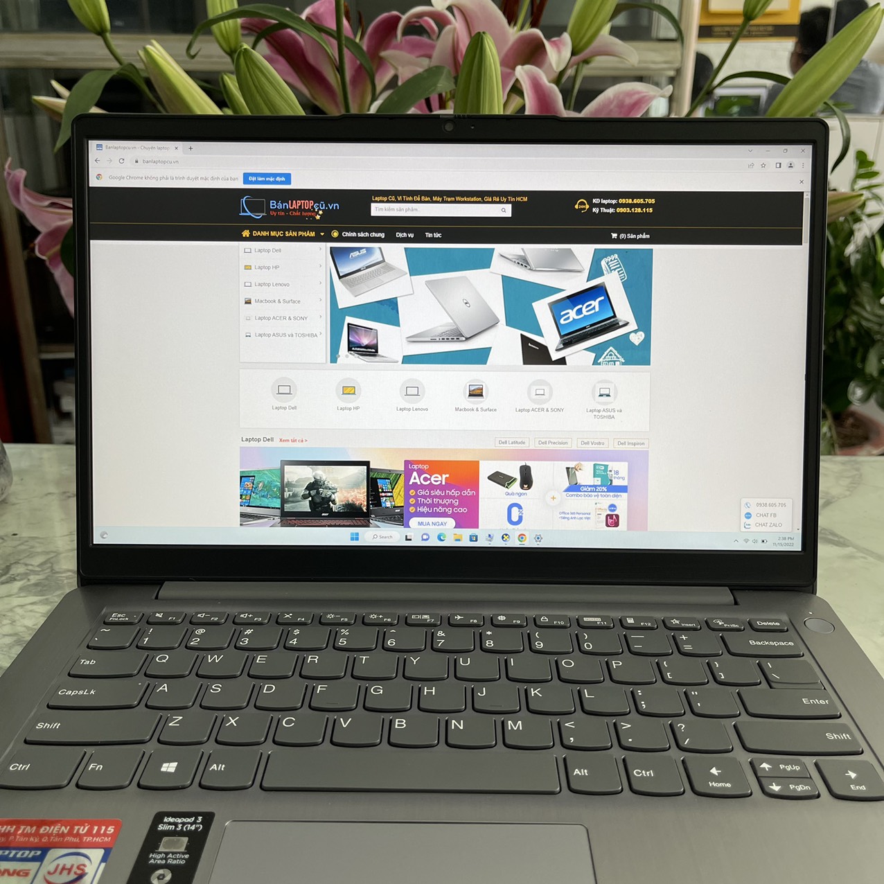 Lenovo Ideapad 3 14ITL6 (82H7009JSB) Máy LikeNew  Core I5-1135G7 Ram 8gb Ssd 512gb Màn Hình 14.0'' FullHD IPS