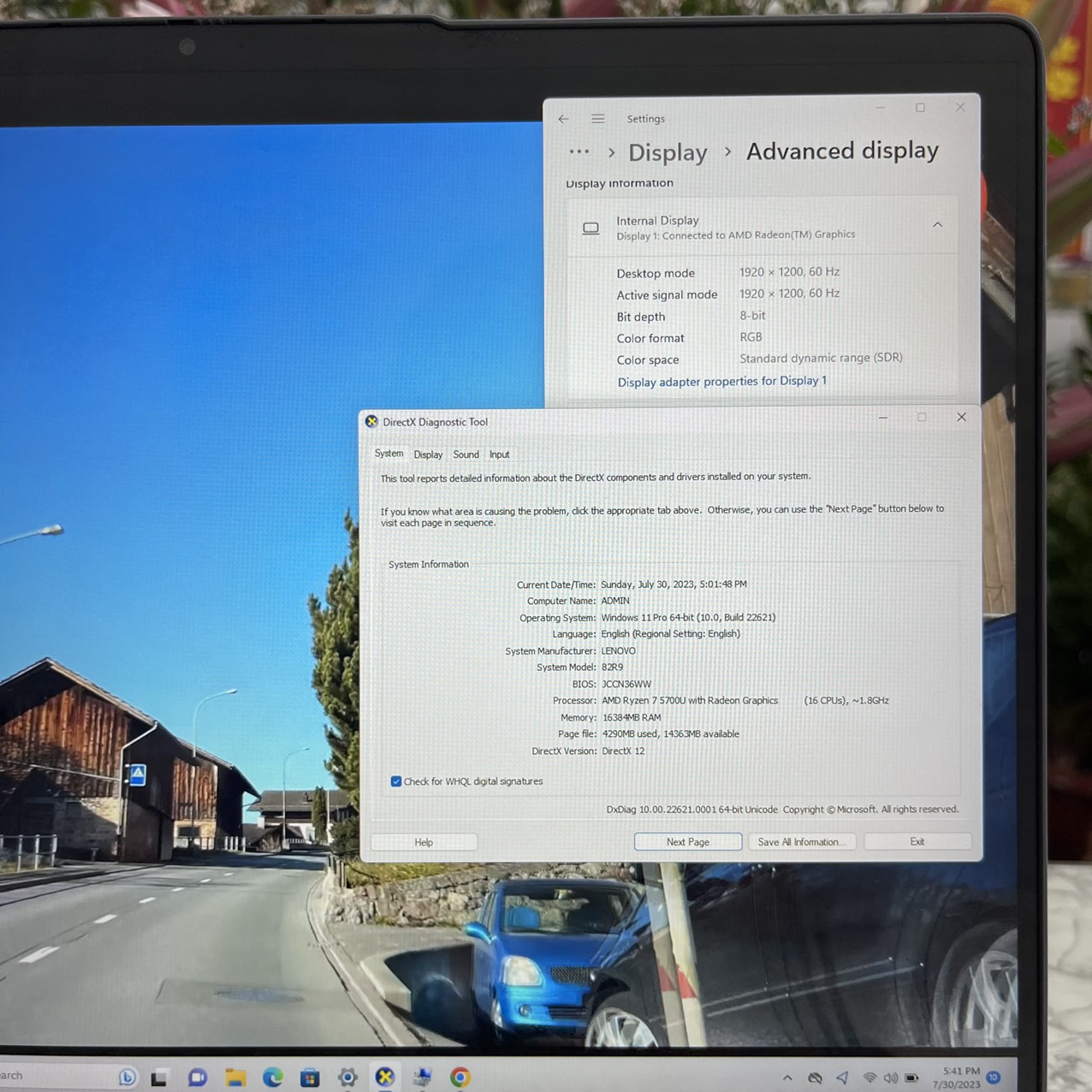 Lenovo IdeaPad Flex 5 14ALC7 Máy LikeNew Ryzen 7 5700U Ram 16gb Ssd 512gb Màn Hình 14.7" Inch WUXGA Touchscreen,Xoay gập 360