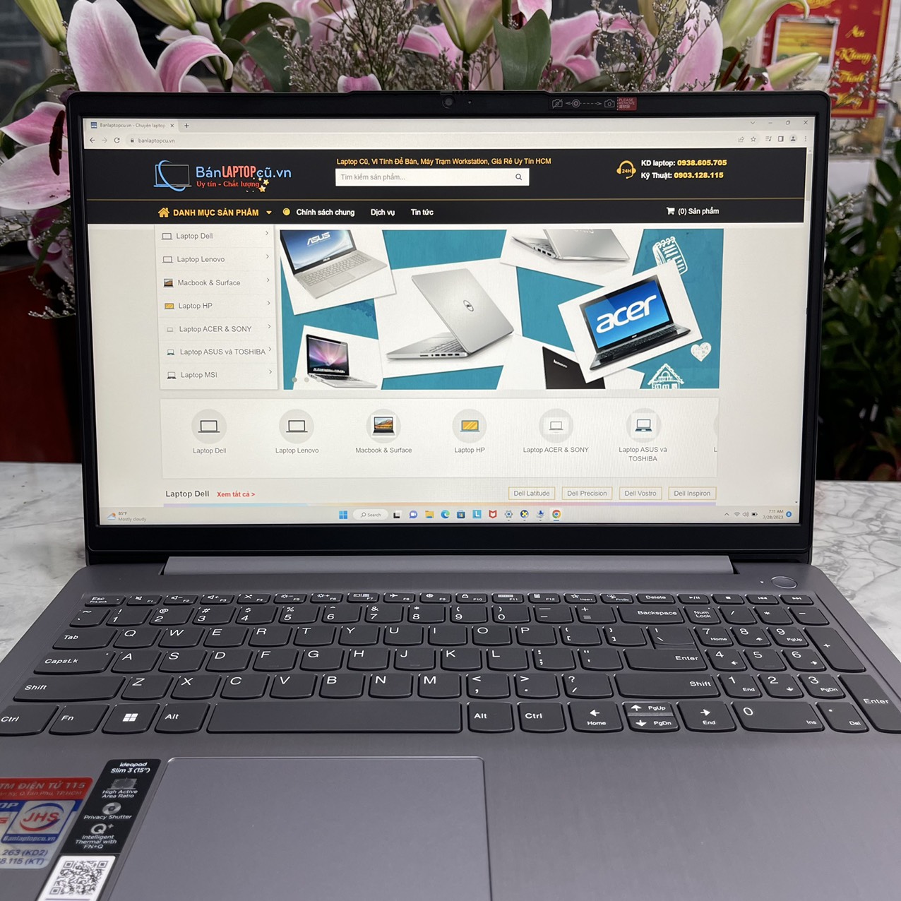 Lenovo IdeaPad Slim 3 15ITL6  Máy LikeNew  Core I5-1155G7 Ram 8gb Ssd 512gb Màn Hình 15.6'' FullHD IPS