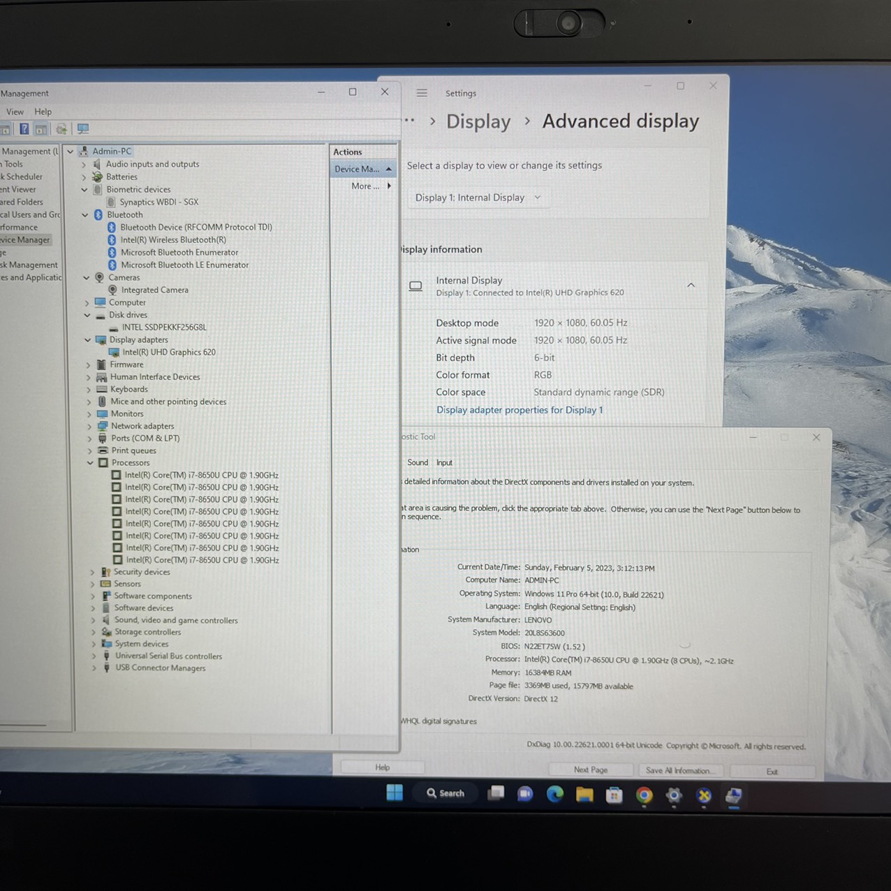 Lenovo Thinkpad T480s Core I7-8650U Ram 16gb  Ssd 256gb Màn Hình 14" Fhd IPS Touch 