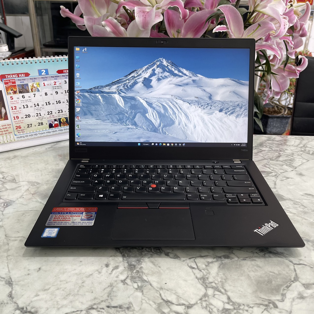 Lenovo Thinkpad T480s Core I7-8650U Ram 16gb  Ssd 256gb Màn Hình 14" Fhd IPS Touch 